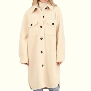 NWT Rebecca Minkoff Harper Wool Plush Button Down Coat L